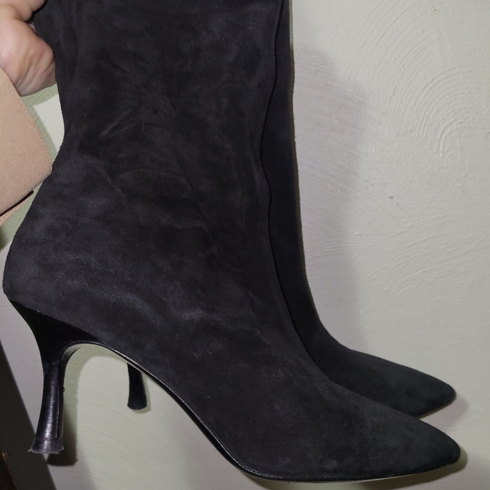 Rag & Bone Black Suede Mid Booties 36/6